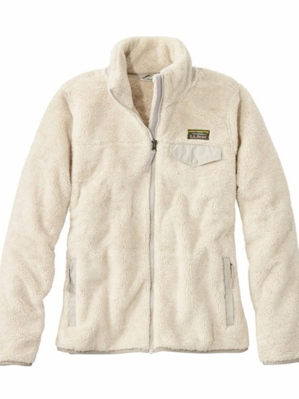 L.L. Bean Hi Pile Fleece Jacket Full Zip Cream Small Cozy Sherpa